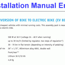 EVBIKE - Installation Manual English  (v4)